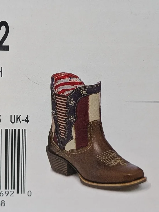 Justin Western Chellie Ankle Boots with Star-Spangled Design (new) - Picture 11 of 11